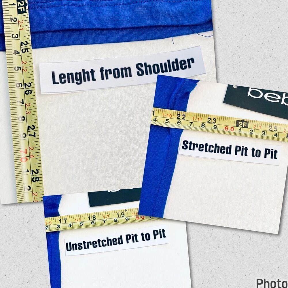 NWT Gorgeous bebe New York Sz L Navy Blue Seamless Stretchy Short Sleeve T-Shirt - Picture 10 of 12